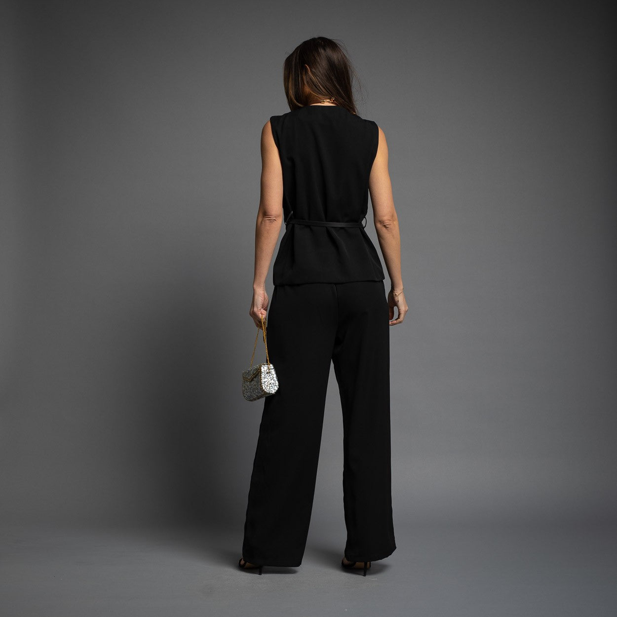 ENSEMBLE 2 PIÈCES GILET CROISÉ + CEINTURE