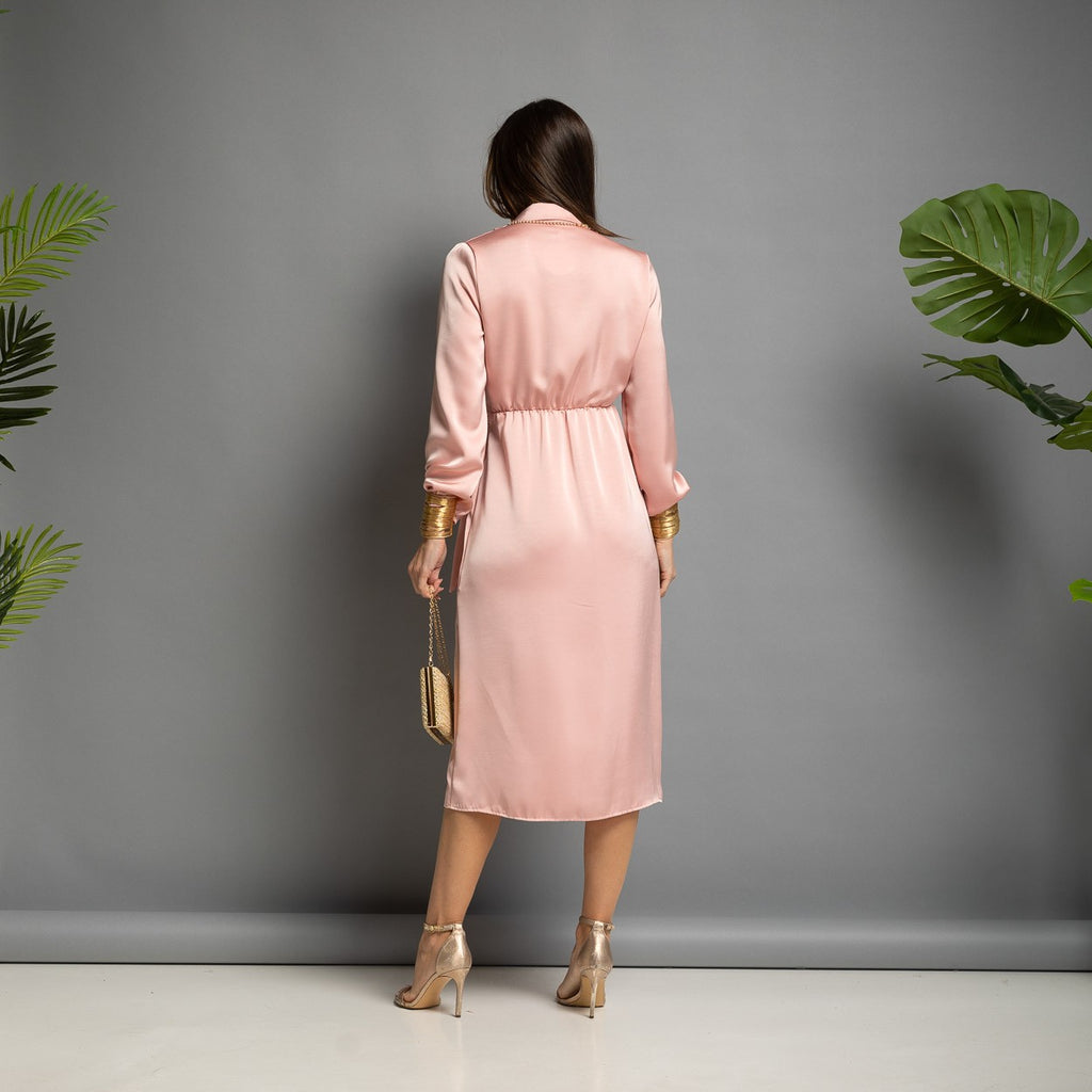 ROBE EN SATIN ROSE
