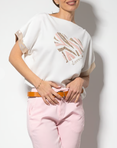 T-SHIRT LOVE ZEBRA GLITTER