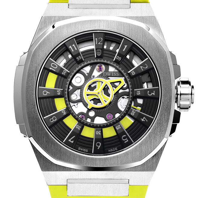 Montre DWISS M3S-yellow-rubber montre automatique